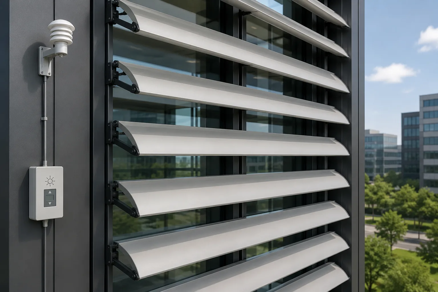 Aluminium Louvers & Sun Shading - Motorised Sun Control by Fine Glaze