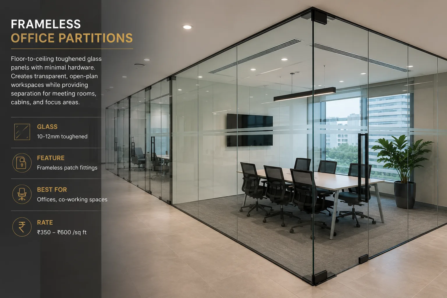 Glass Partitions & Shower Enclosures - Acoustic Double-Glazed Walls by Fine Glaze