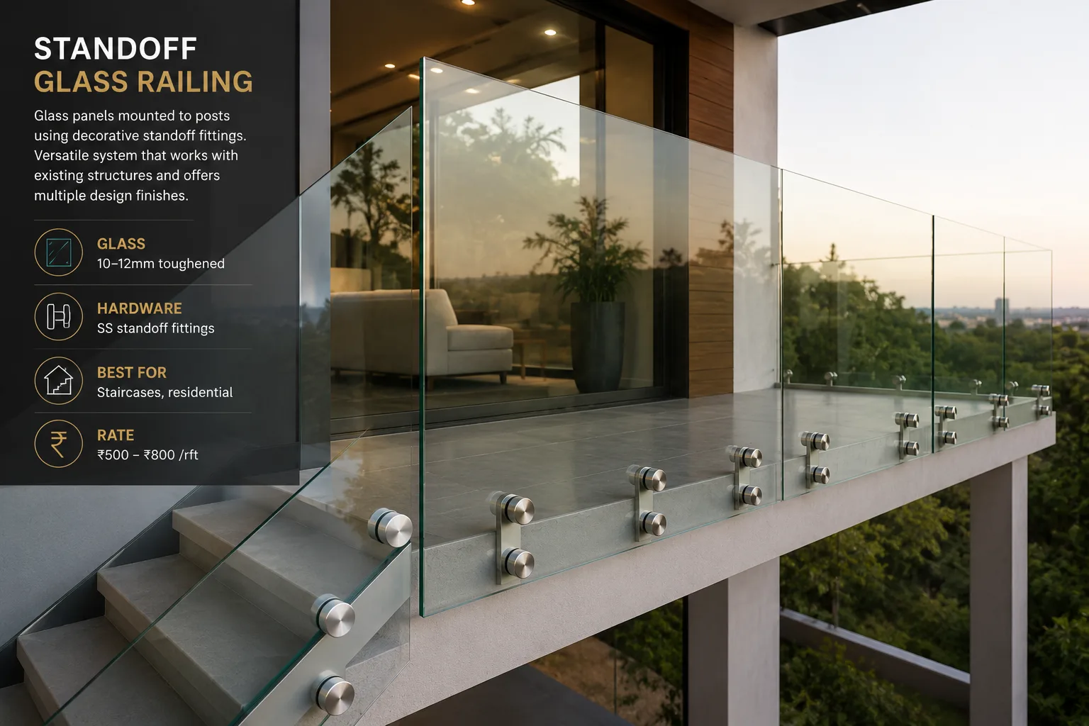 Glass Railings - Balcony & Terrace Railings by Fine Glaze