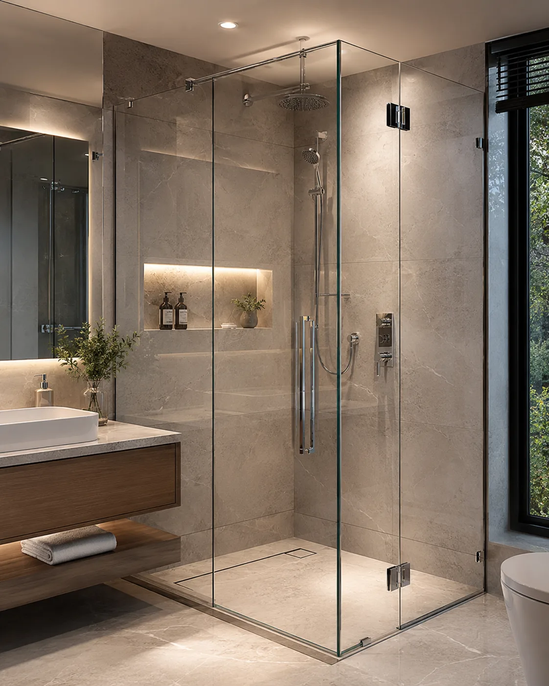 Glass Partitions & Shower Enclosures - Switchable Smart Glass by Fine Glaze